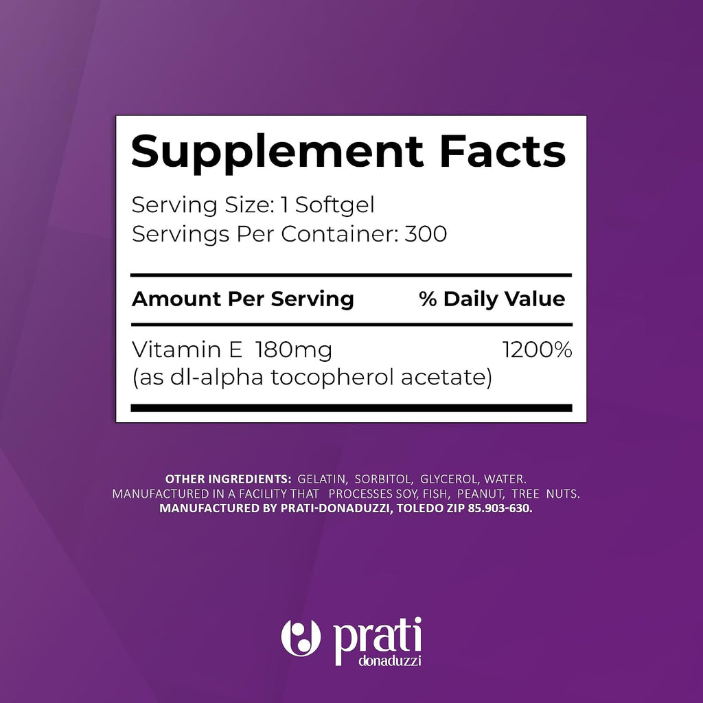 Prati Donaduzzi Vitamina E 400 IU (180 mg dl-Alfa) – 300 Cápsulas Blandas