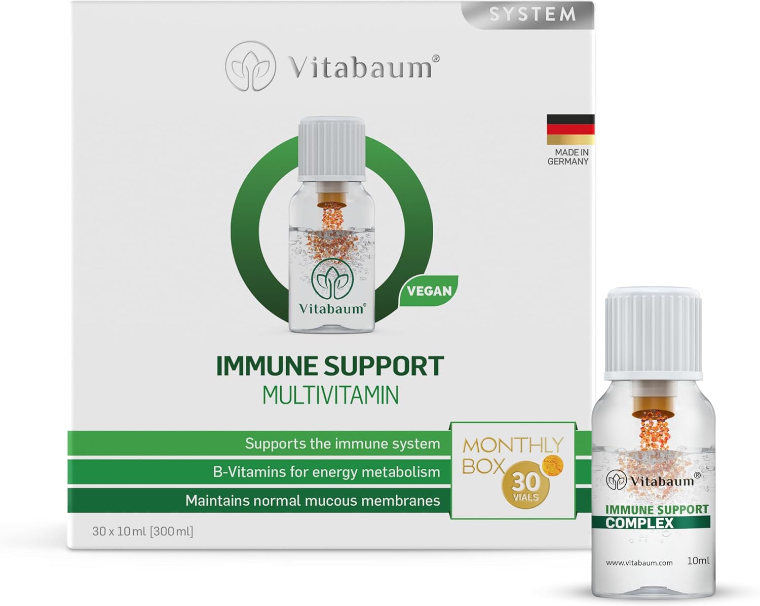 Vitabaum® Immune Support Multivitamin - 30 Viales de 10ml - Sistema Twist and Mix™ - Vegano