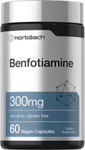 Horbaach Benfotiamina 300 mg | 60 Cápsulas | Vitamina B1 Tiamina | Sin Gluten