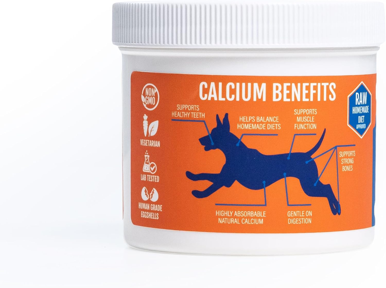 Eggshell Calcium for Pets - 12 oz. Polvo de Cáscara de Huevo Natural, Suplemento Mineral Ultra Puro para Gatos y Perros