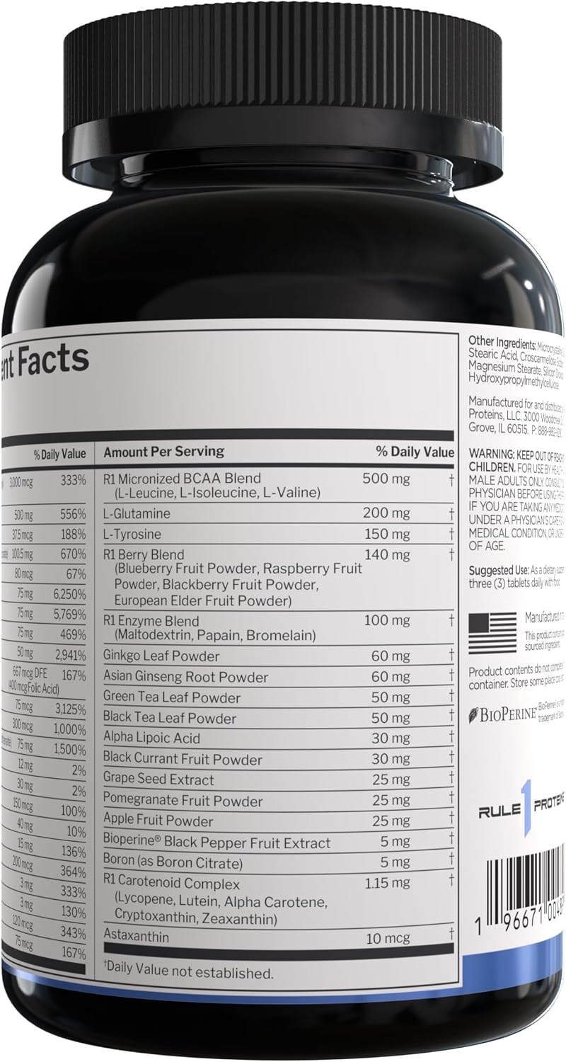 Rule 1 Proteins Men's Daily Multi, 90 Comprimidos, 30 Días