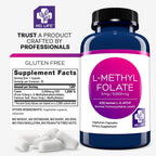 MD Life L-Metilfolato 5 mg - 30 Cápsulas - Complemento de Metilfolato Activo
