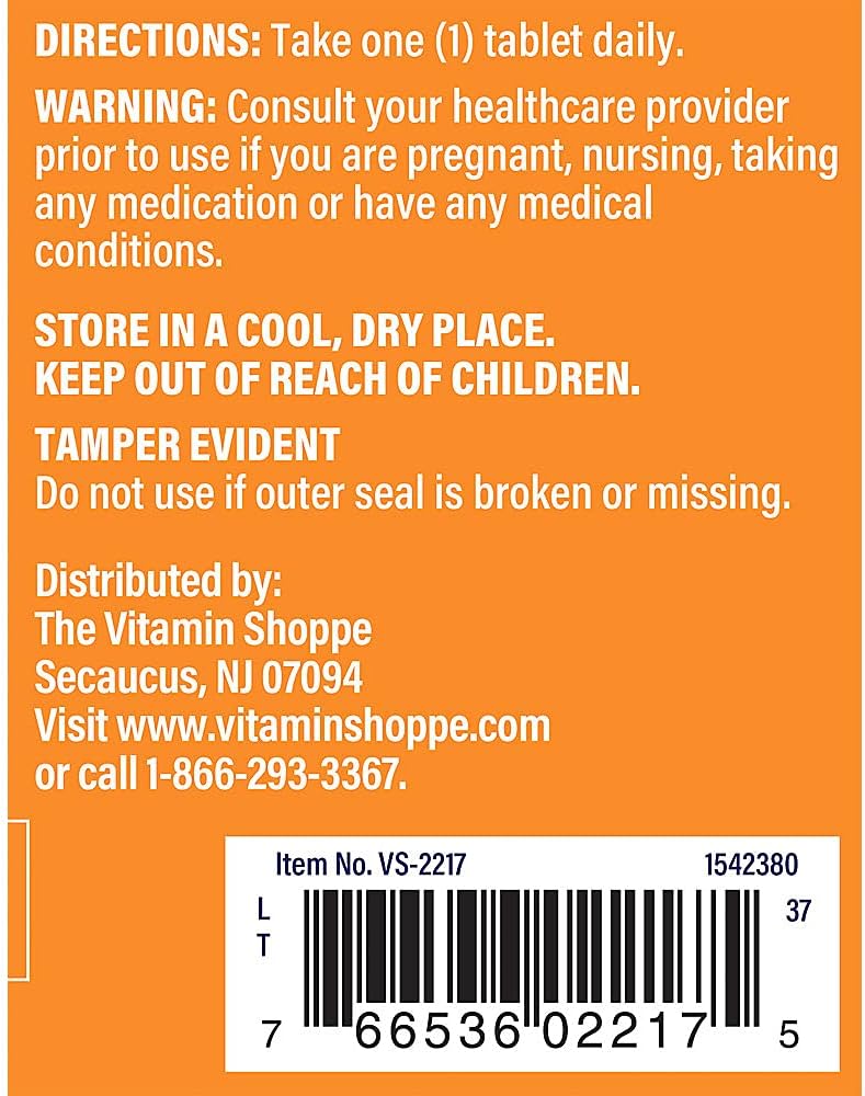 The Vitamin Shoppe GABA 750mg (Gamma-Aminobutyric Acid) - 90 Comprimidos