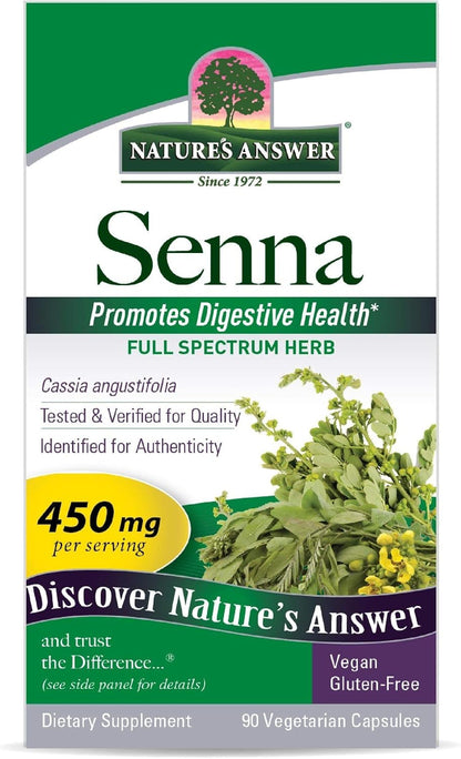 Nature's Answer Senna Leaf - Suplemento Digestivo Vegano 90 Cápsulas – Image 3