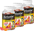 Airborne Vitamina C + Zinc Gominolas para Niños, 500mg, Sabor Frutas Variadas, Sin Gluten, 63 Gominolas (Pack de 3)