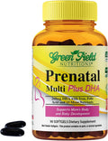 Greenfield Nutritions Vitaminas Prenatales Halal con DHA y Ácido Fólico - Multivitamínico Esencial para el Embarazo con Hierro - 90 Cápsulas Blandas