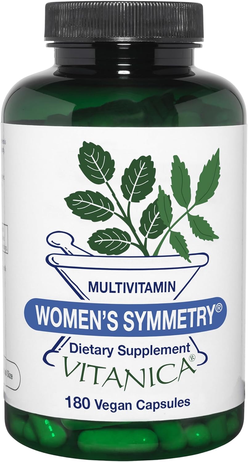 Vitanica Women's Symmetry, Multivitamínico Diario de Alta Potencia para Mujeres, Vegano, 180 Cápsulas