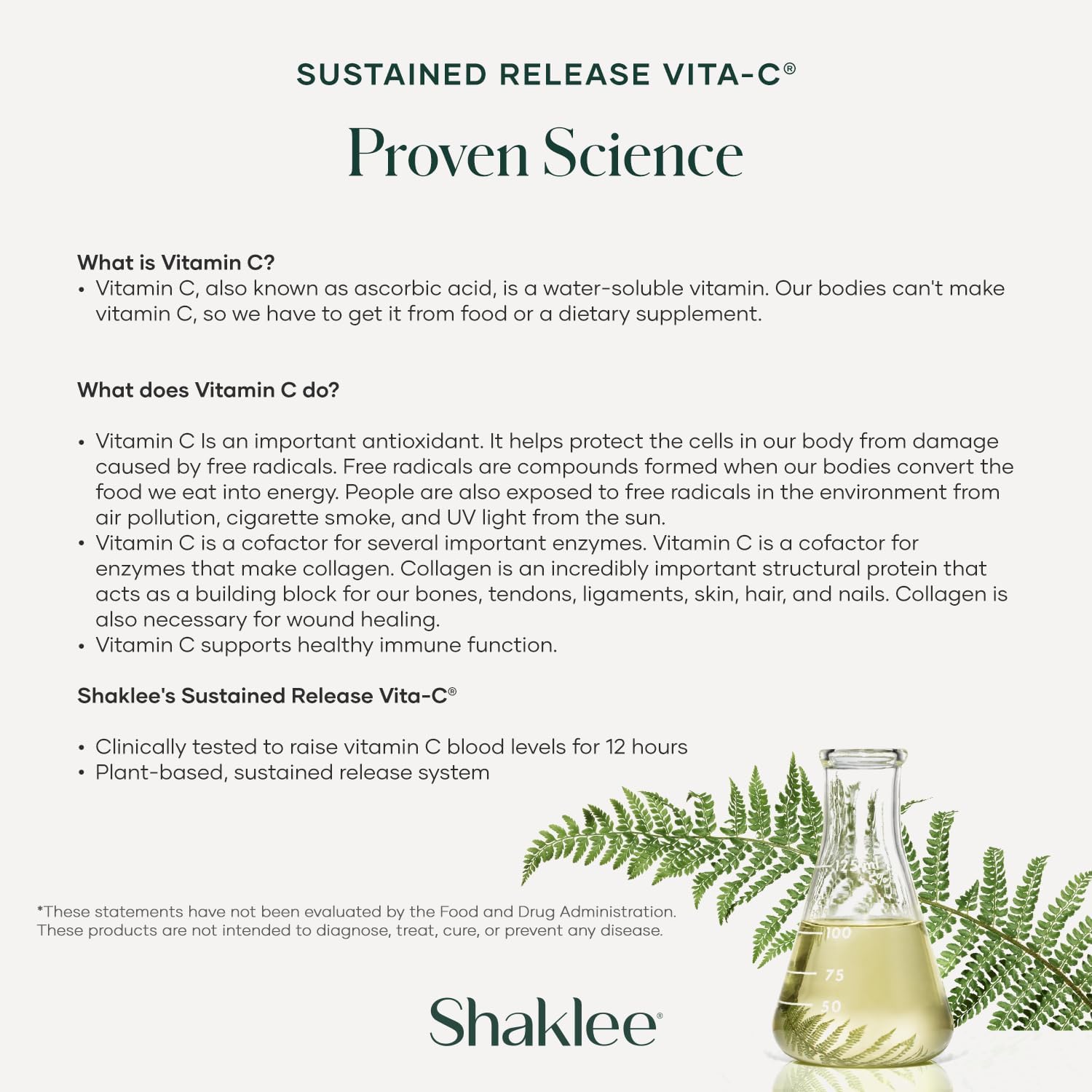 Shaklee Sustained Release Vita-C® 500mg, 180 Comprimidos