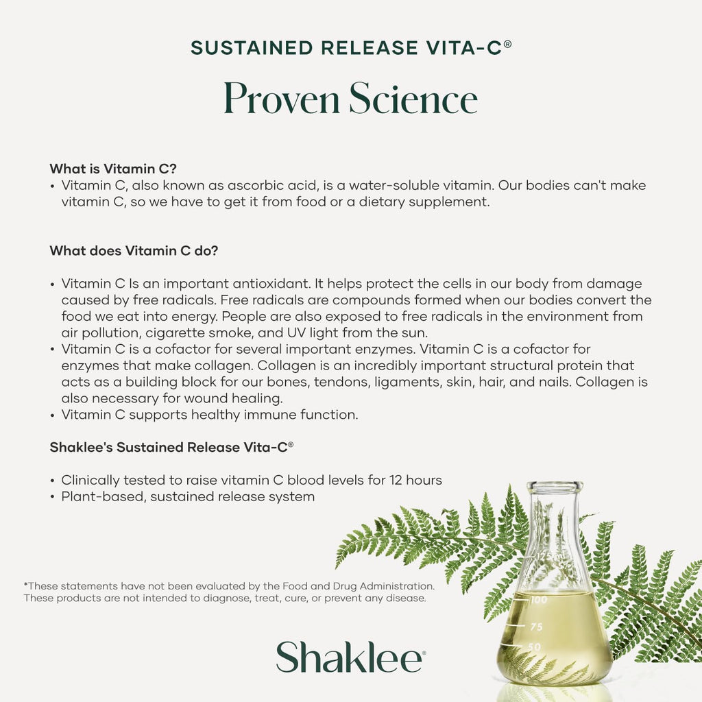 Shaklee Sustained Release Vita-C 500mg - 180 Comprimidos