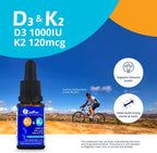CanPrev D3 & K2 Drops - Gotas líquidas de vitamina D3 y K2 MK-7 con MCT, 15 ml (450 gotas)