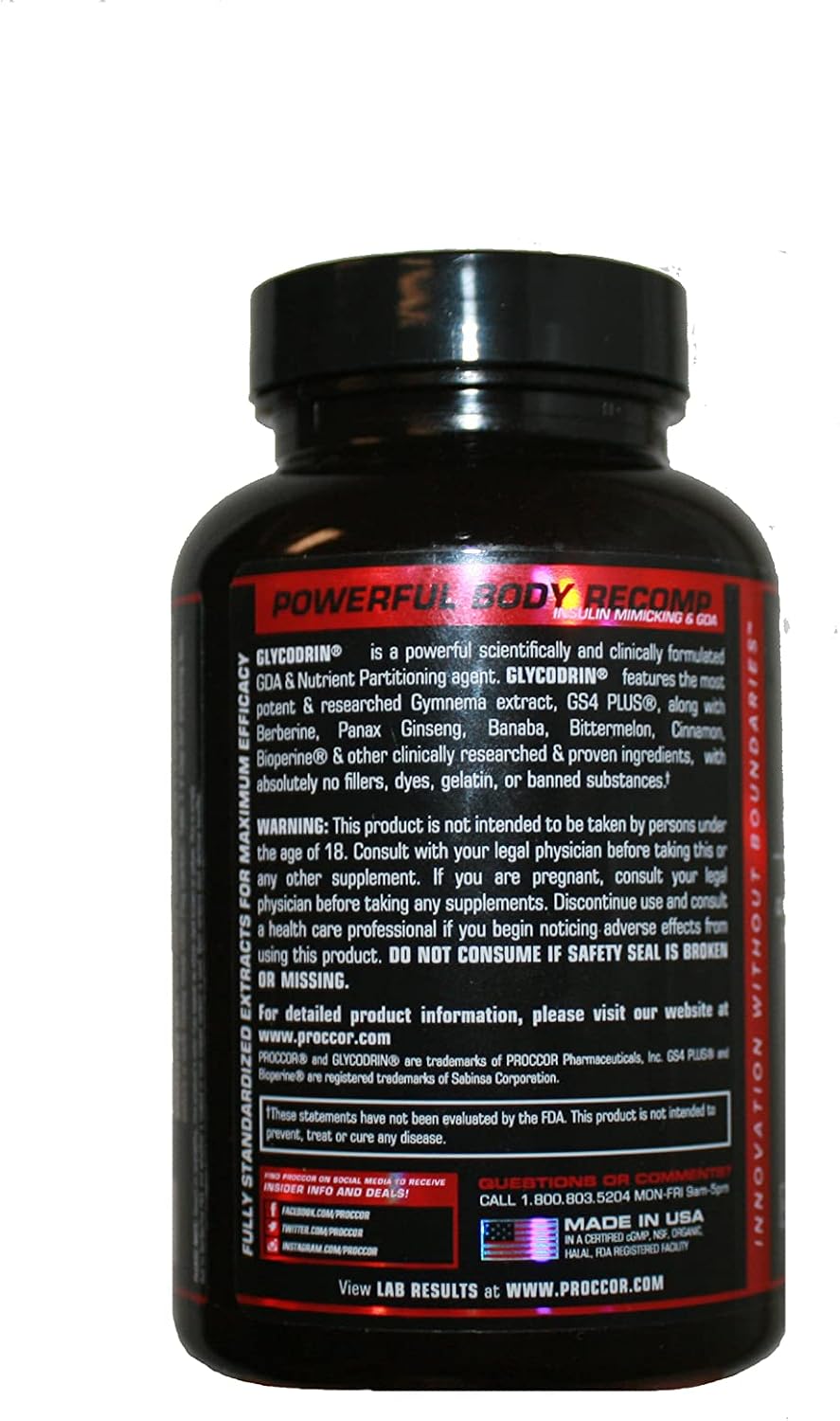 GLYCODRIN - GDA con Berberina, Canela, Banaba y GS4 Plus - 120 Cápsulas Veganas