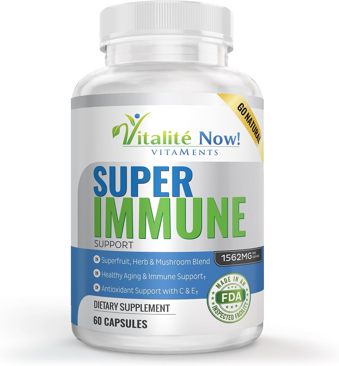 Super Wellness Refuerzo Inmune - Quercetina, 25 Vitaminas, Hierbas y Superalimentos - 60 Cápsulas