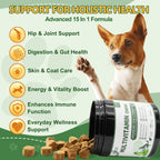 NATURE TARGET Multivitamínico para Perros - con MSM y Glucosamina, Omega 3 y 6, Probióticos para Salud Digestiva, Apoyo Articular, Piel y Pelo, Sistema Inmune y Salud General - 120 Comprimidos Blandos