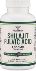 Shilajit Puro del Himalaya Cápsulas - 1000mg con 20% Ácido Fúlvico - 120 Cápsulas - Double Wood