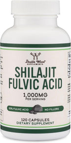 Shilajit Puro del Himalaya Cápsulas - 1000mg con 20% Ácido Fúlvico - 120 Cápsulas - Double Wood