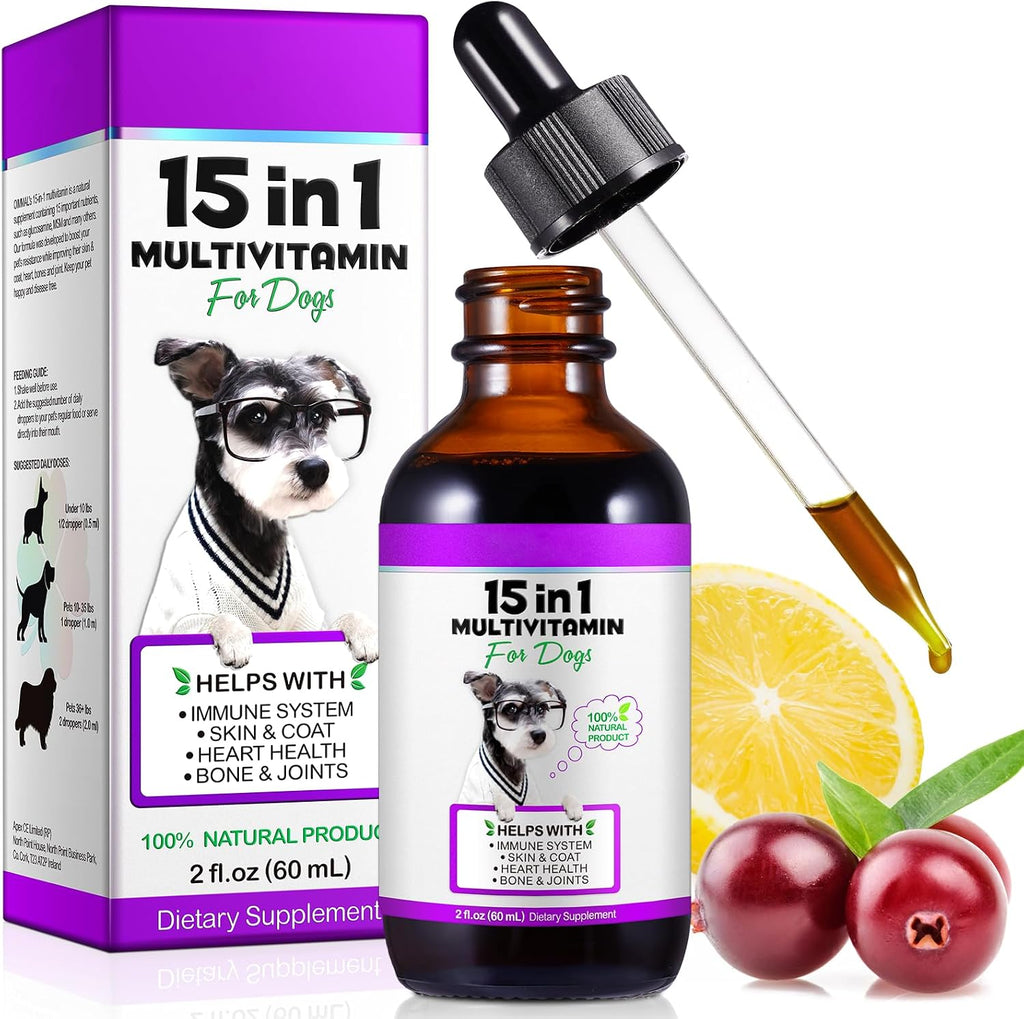VOSIFSDIY Multivitamínico Líquido para Perros 15 en 1 – 60 ml