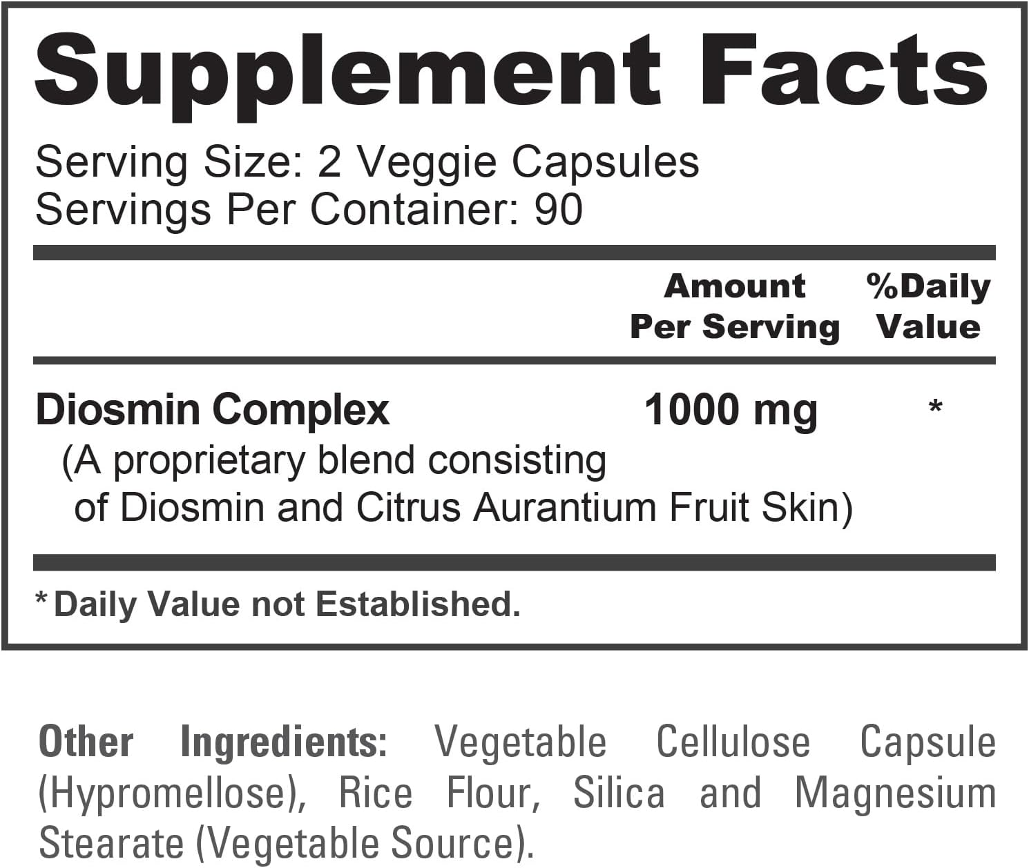 NusaPure Complejo de Diosmina 1.000 mg por porción - 180 Cápsulas Vegetales (No-GMO, Vegano) con Citrus Aurantium