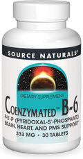 Source Naturals Coenzymated B-6 – Piridoxal Fosfato 333 mg – 30 tabletas