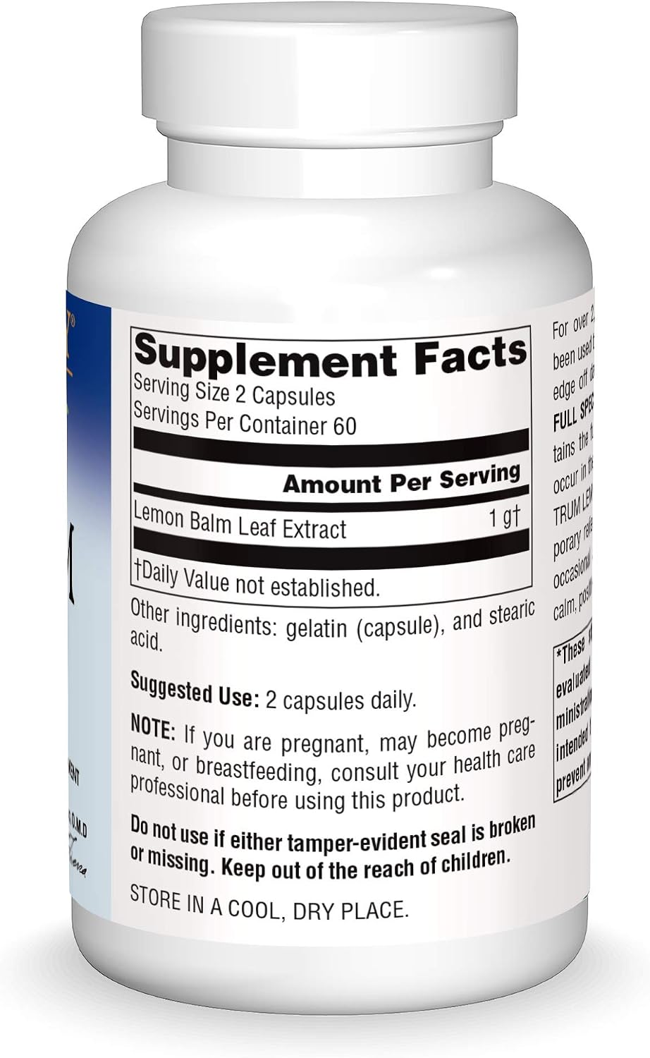 Planetary Herbals Melisa (Lemon Balm) Full Spectrum 500 mg, 120 Capsules - Support for Calmness and Natural Rest