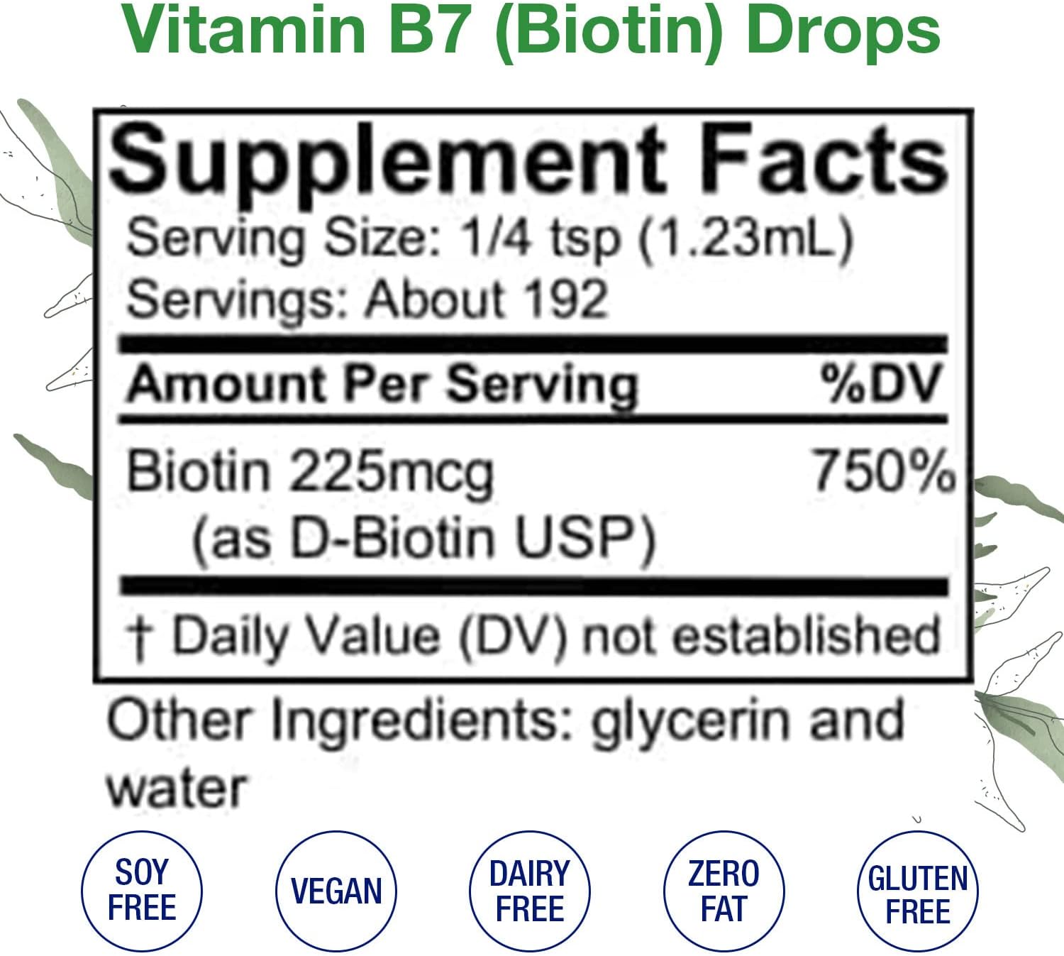 HoneyCombs Vitamin B7 (Biotina) Gotas Líquidas, 8 fl oz