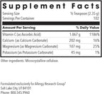 ARG Buffered Vitamin C Powder - Vitamina C Tamponada con Minerales - 102 Porciones - 241 g