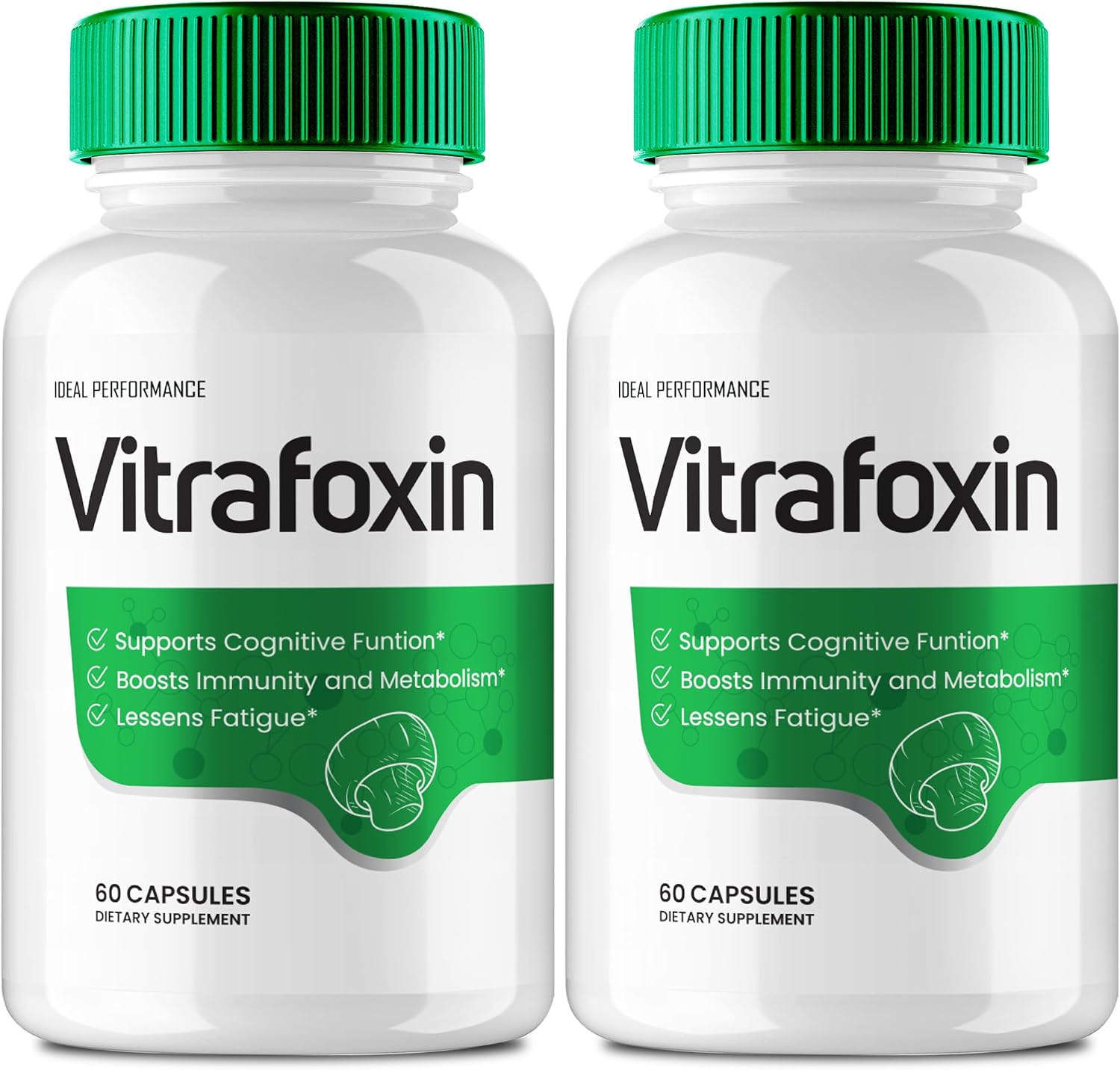 IDEAL PERFORMANCE Vitrafoxin Cápsulas – Suplemento Nootrópico para Nervios y Cerebro (2 Paquetes)