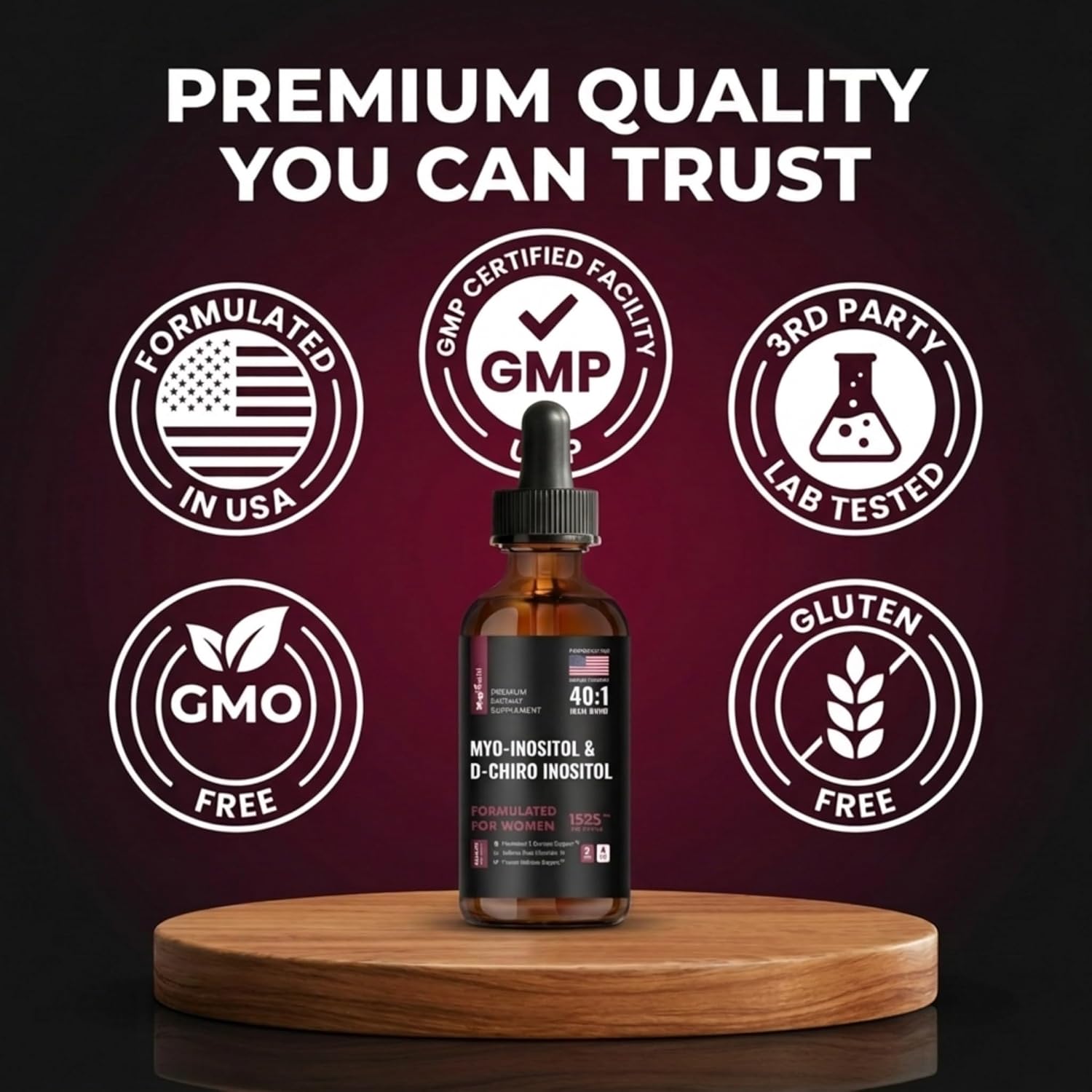 Myo-Inositol y D-Chiro Inositol Gotas Líquidas 40:1 con Vitex y Vitamina D3 - 118 ml