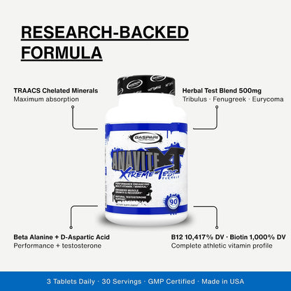 Gaspari Nutrition Anavite XT: Complejo Multivitamínico y Mineral para Hombres, Apoyo al Crecimiento Muscular y Recuperación, – Image 6