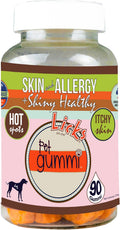 Licks Skin & Allergy - Gomitas para Perros con Omega-3, Turmeric, Inositol y Vitamina C - Sabor a Pollo - 90 unidades