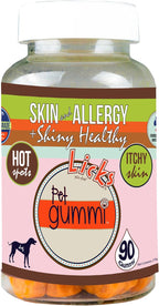 Licks Skin & Allergy - Gomitas para Perros con Omega-3, Turmeric, Inositol y Vitamina C - Sabor a Pollo - 90 unidades