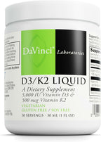 DaVinci Labs D3/K2 Líquido - Vitamina D3 y K2 MK-7, 30 mL