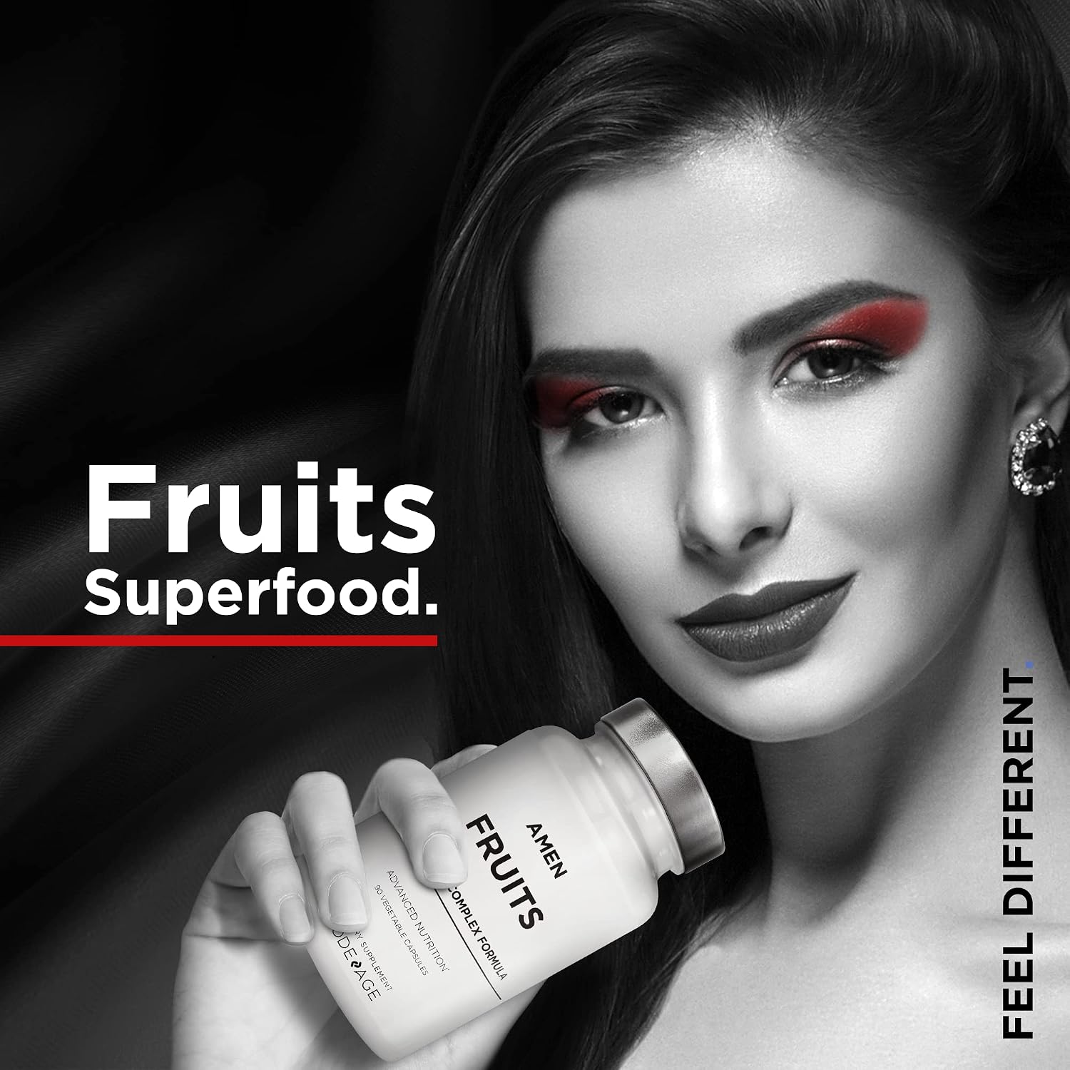 Amen Fruits, Suplemento Diario de Vitaminas con Más de 20 Extractos de Frutas Enteras - Multivitamínico Natural, Bayas, Antioxidantes, Polifenoles y Flavonoides - No-GMO - 90 Cápsulas