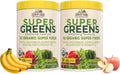 Country Farms Super Greens Apple Banana – Mezcla ecológica en polvo, 40 raciones (2 envases)