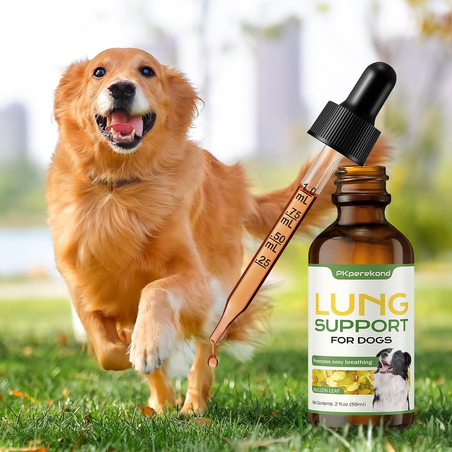 Apoyo Pulmonar para Perros - Complemento Herbario para la Salud Respiratoria