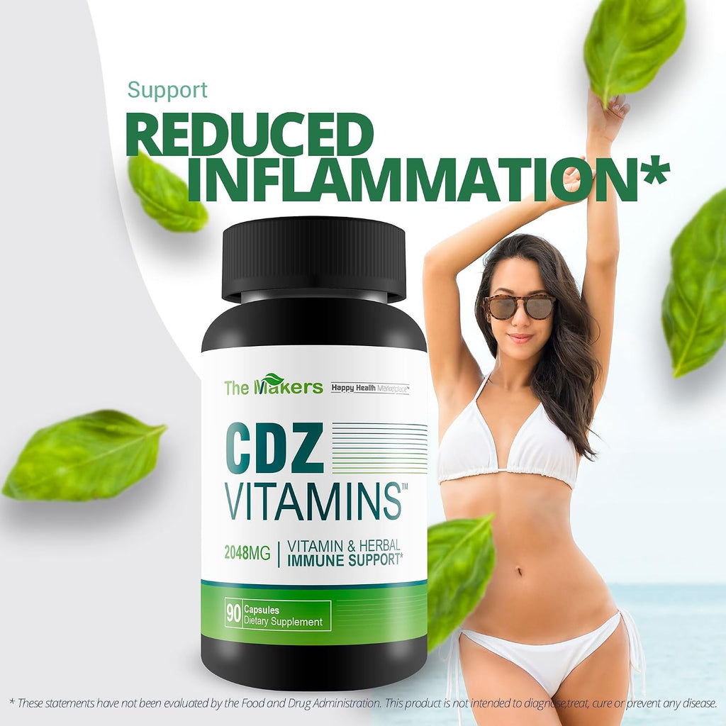 The Makers CDZ Vitamins - Suplemento de Vitamina C, D y Zinc con Hierbas