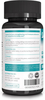 Losoki Calcio Magnesio Zinc - Suplemento Premium para la Salud Ósea y el Apoyo Inmunológico con Vitamina D - 60 Comprimidos