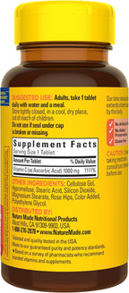 Vitamina C 1000 mg con Escaramujo, Liberación Prolongada - 60 Comprimidos