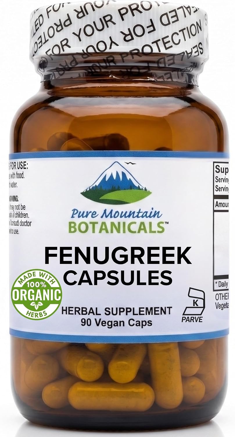 Cápsulas de Fenogreco Orgánico 600mg - 90 Cápsulas Veganas Kosher