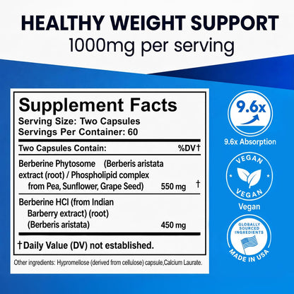 Ultimate Berberina Fitosoma para Salud Metabólica Óptima después de los 40, Fórmula de Doble Acción con Absorción 9.6X para – Image 2