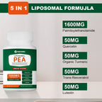 NICMIN Palmitoylethanolamide 1600mg con Luteolina y Quercetina, 60 Cápsulas