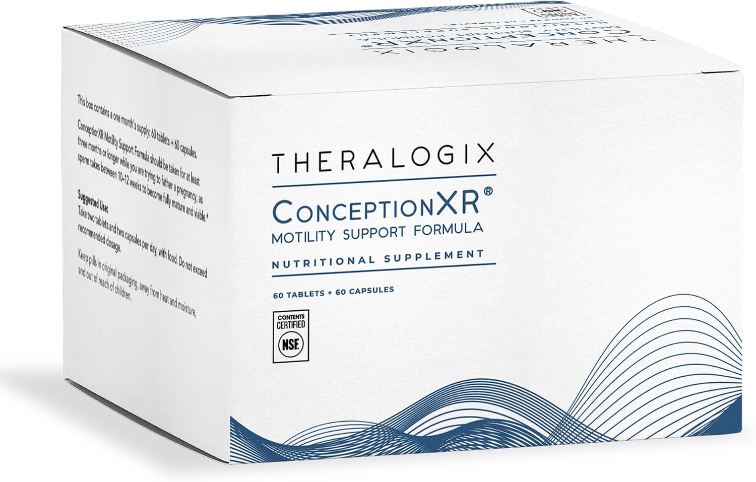 Theralogix ConceptionXR Motility Support Formula - Preconception Vitamins for Men - Male Fertility Supplement - NSF Certified - 60 Tablets + 60 Capsules (30-Day Supply)