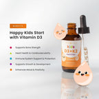 NutraChamps Kids Vitamin D3 K2 Drops - Gotas de Vitamina D3 y K2 MK-7 para Niños, 1000 UI, 300 Servicios