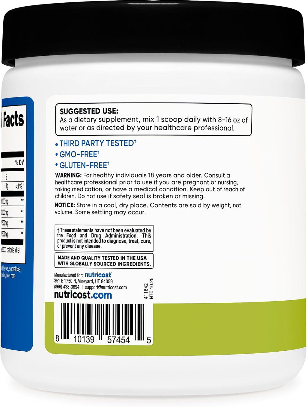 Nutricost BCAA Powder 2:1:1 (Melocotón Pera, 30 Raciones) - Aminoácidos de Cadena Ramificada