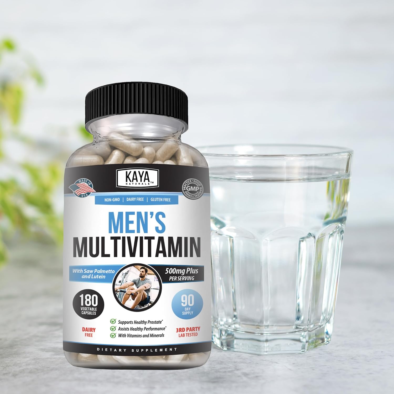 Kaya Naturals Multivitamínico para Hombres - Complejo Multivitamínico y Mineral - Apoyo Prostático - 180 Cápsulas Vegetales