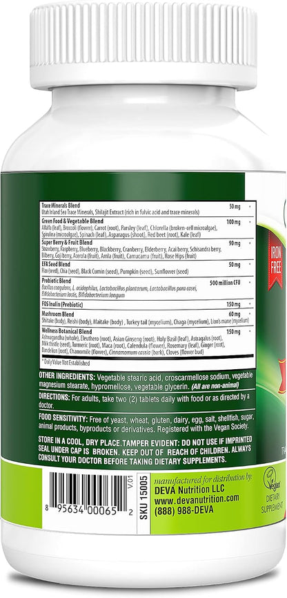 DEVA Tuba Prime Multivitamínico Vegano de – Setas funcionales: Shiitake, reishi, maitake, cola de pavo, chaga y – Image 3