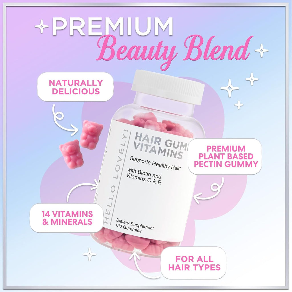 Gominolas de Biotina para Cabello, Piel y Uñas - 5000 mcg - 120 Gominolas Sabor Bayas
