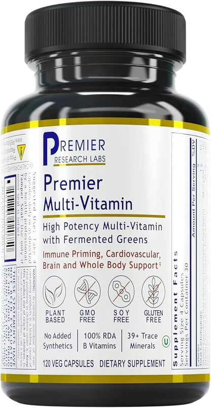 Premier Research Labs Multivitamínico Vegano – Apoyo inmunitario: Gracias a su combinación de vitaminas, minerales – Image 1