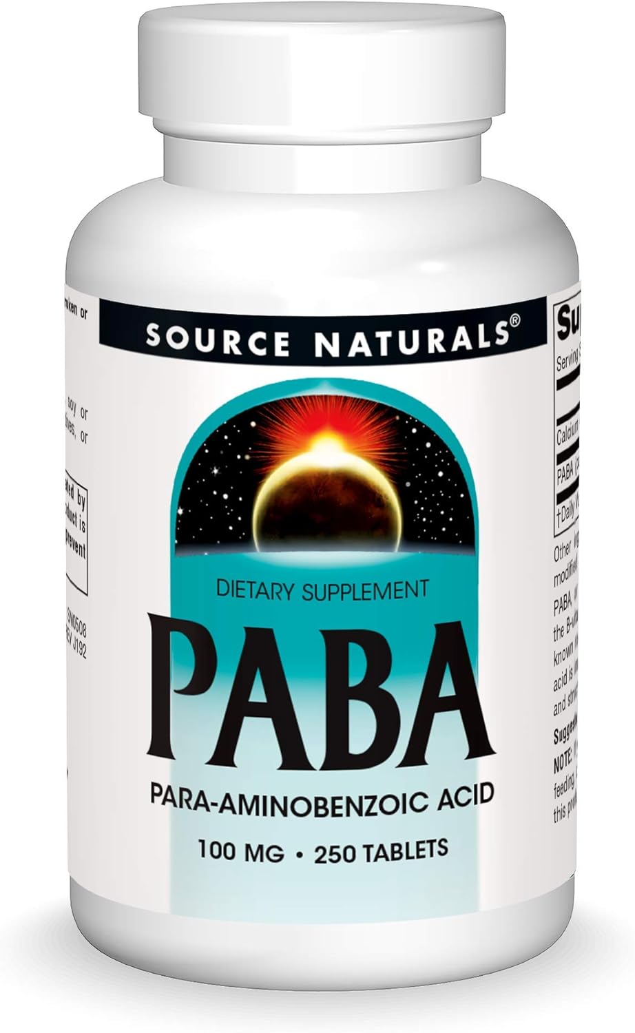 Source Naturals PABA, Ácido Para-Aminobenzoico 100 mg – 250 Tabletas