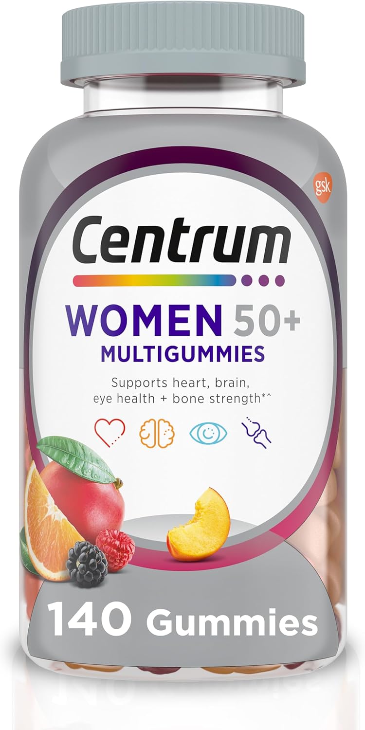 Centrum MultiGummies para Mujeres 50+ - Gominolas Multivitamínicas con Vitaminas D3, E, B6, B12 y Biotina - 140 Gominolas
