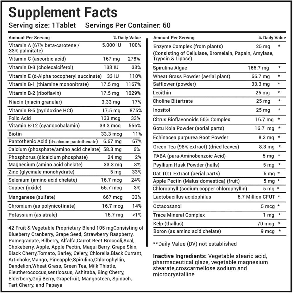 MiracleMulti Performance Blend - Men's Multivitamin with Probiotics and Superfoods